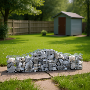 Juego de 2 cestas de gaviones extra grandes de hierro galvanizado plateado para almacenamiento en cobertizos - Product Image 2