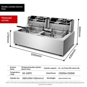<span class=keywords><strong>Friteuse</strong></span> électrique commerciale personnalisée 20L en acier inoxydable à température réglable 1600W+ avec minuterie <span class=keywords><strong>manuelle</strong></span>/mécanique multi-prises - Product Image 3