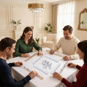 Juego de 4 bandejas/soportes/estuches de madera rústica para fichas de Mahjong, diseño nuevo, con grabado y detalles hechos a mano, venta al por mayor - Product Image 6