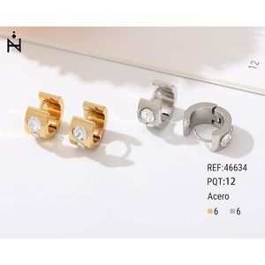 Orecchini a perno in oro, argento, acciaio e cristallo, set da 12 pezzi, minimalisti per l'uso quotidiano - Product Image 1