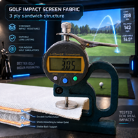 Tissu de projection ignifuge et silencieux pour simulateur de golf intérieur 4K HD, structure triple couche de 3,2 m de large