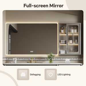 <span class=keywords><strong>Mobile</strong></span> <span class=keywords><strong>bagno</strong></span> da 48-92 pollici <span class=keywords><strong>con</strong></span> lavabo singolo, mobiletto retrò francese autoportante <span class=keywords><strong>con</strong></span> specchio intelligente antiappannamento/Armadietto a specchio - Product Image 4