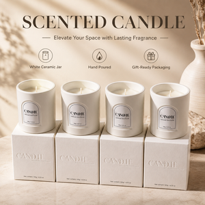 Bougie parfumée artisanale de luxe en cire de soja biologique en céramique, vente en gros sous marque privée - Product Image 1