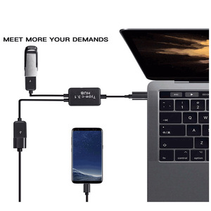 Type <b>C</b> <b>Usb</b> Hub 2 Port Otg <b>Adapter</b> For Phone Expansion With <b>Usb</b> <b>C</b> Output Interface Plastic Material - Product Image 4
