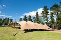 Tente bédouine extensible 6*8m, structure en aluminium, tissu PVC 650gsm, imperméable d'un côté, résistance au feu CPAI84, résistance aux UV, Motowin