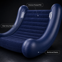 Fauteuil à bascule sensoriel gonflable pour enfants avec siège en PVC floqué côtelé et côtés hauts pour marque privée