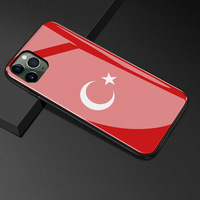 Coque de téléphone en verre trempé et TPU à motif drapeau national créatif, très vendue, pour iPhone 15 16 17 18 Pro Max