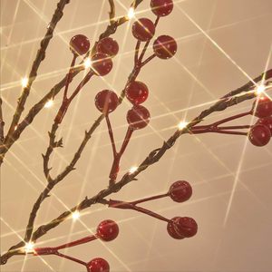 Lighted Red Berry Branches 80 LED Fairy <strong>Lights</strong> <strong>Twig</strong> Branches <strong>With</strong> <strong>Lights</strong> 32IN USB Battery for Home Christmas Decoration - Product Image 2