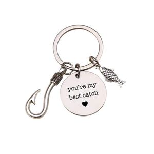 You're My Best Catch Stainless Steel Carabiner Keychain Engravable DIY Fishhook Pendant <b>Gift</b> for Fishing Enthusiasts - Product Image 5