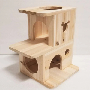 บ้านไม้2ชั้นสำหรับหนูแฮมสเตอร์ชินชิล่าบ้าน <span class=keywords><strong>Degu</strong></span> - Product Image 1