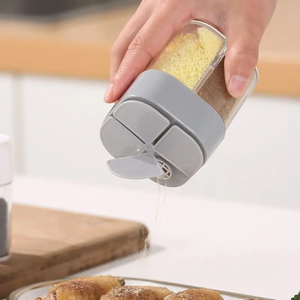 Tarro dispensador de especias transparente 4 en 1 con tapas Contenedor de condimentos de 4 compartimentos Cocina al aire libre Restaurante Contenedores de cocina - Product Image 6