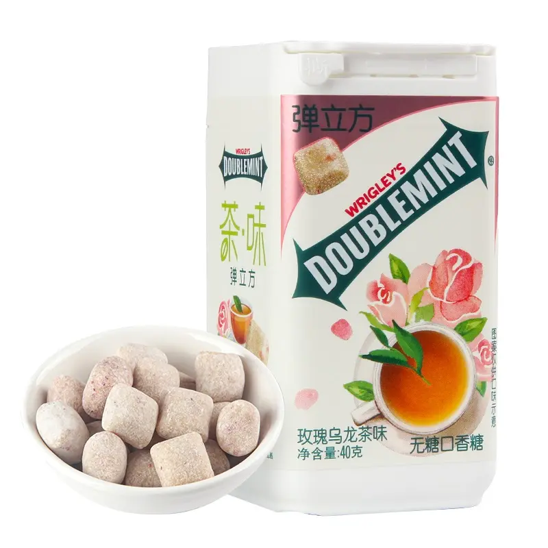 이국적인 사탕 녹색 화살표 DOUBLEMINT 츄잉껌 차 맛 무설탕 츄잉껌 40g