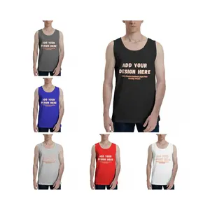 Wholesale Men's Tank Tops Custom Cotton Men's Streetwear Tank Tops Custom Logo O-Neck Men's Tank Tops For Summer