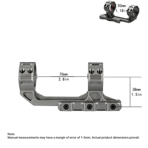 Support de lunette BANGBANG, support de lunette cantilever de 30 mm pour rail de 20 mm, hauteur centrale de 1,5 pouce pour la chasse en extérieur (gris) - Product Image 3