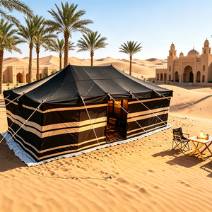 <span class=keywords><strong>Tienda</strong></span> de campaña árabe beduina de lujo con rayas blancas y negras para <span class=keywords><strong>glamping</strong></span> en el desierto, ideal para campamentos y resorts en el Medio Oriente (venta al por mayor) - Product Image 6