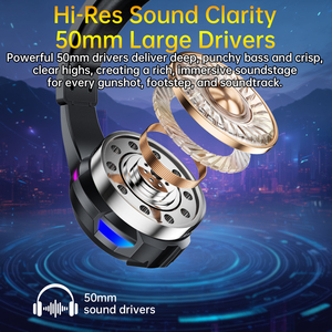 Auriculares para Juegos ASPOR A258 RGB con Controladores Grandes de 50 mm, Sonido Envolvente <span class=keywords><strong>3D</strong></span>, Diseño Ligero con Micrófono - Product Image 6