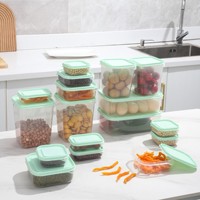 17-delige set transparante koelkastorganizers voor snacks, noten, voedsel, fruit, opbergdozen en -potten