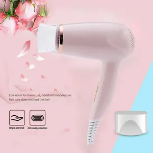 PRITECH-secador de pelo de viaje para uso en el hogar, secador de pelo pequeño y silencioso de color rosa, 2021 W, 2 velocidades, precio bajo, plegable, para Hotel, novedad de 1200