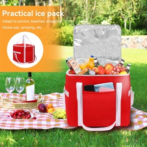 Sac isotherme personnalisé avec logo, sacs d'épicerie isothermes pour la livraison de nourriture, sacs isothermes pliables, sacs de courses réutilisables avec fond rigide - Product Image 3