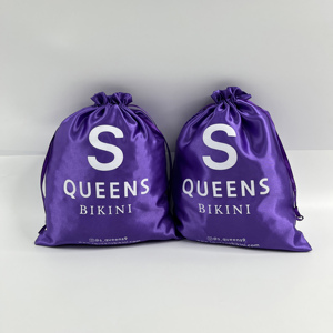 Bolsas de Almacenamiento de Joyería Personalizadas de Lujo en Color Morado, Bolsas de Embalaje Suaves, Bolsas Protectoras de Satén y Seda con Cordón para Pelucas, para Pequeñas Empresas - Product Image 5