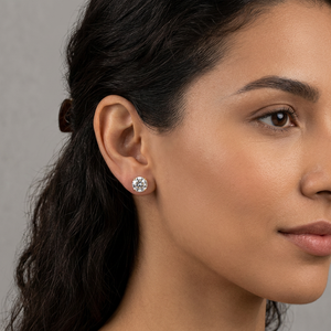 Round Cut Natural Diamond Ladies Solitaire <b>Stud</b> Earrings Womens 1.02Ct Trendy Wedding Jewelry Rhodium Plated 925 Sterling <b>Silver</b> - Product Image 2