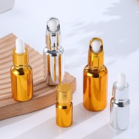 Flacon compte-gouttes Hongsheng K-76 en verre électroplaqué or et argent, sérigraphié, opaque, pour diffuseur de roseaux et huiles essentielles