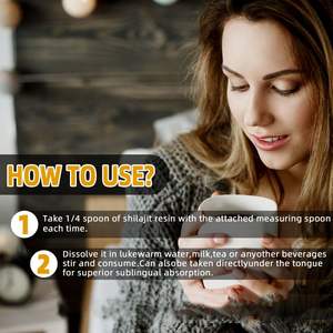 純ヒマラヤ産シラジットペースト 高品質天然ハーブエキスオイル 強力な樹脂 プライベートラベル付きボトル入り - Product Image 3