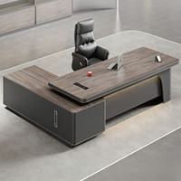 Table et chaise de bureau de direction ergonomiques et durables JINS, table en bois moderne en forme de L avec tiroirs
