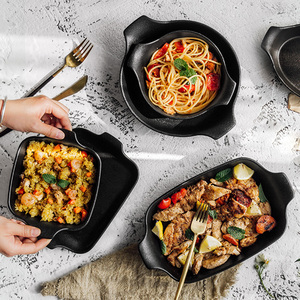 Plat de cuisson carré en céramique pour four, avec poignées, pour gâteaux et gratins - Product Image 3