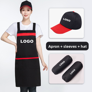 Conjunto de Tres Piezas de Gorro, Delantal y Protector de Mangas Personalizados para Cocina, Chef, Camarero, Camarera, Bartenders, Restaurante, Bar, Uniforme de Trabajo - Product Image 1