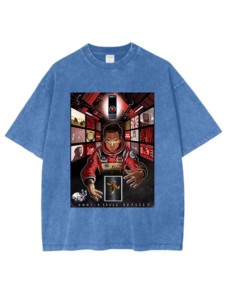 Camisetas Unisex Lavadas y Envejecidas con Estampados Digitales por Transferencia Térmica con Temática de Series de TV en Diferentes Tallas, 230 Gramos - Product Image 3
