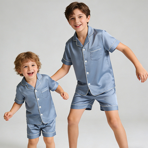 Pigiama Estivo per Bambini con Colletto, Set Pigiama con Stampa Cartone Animato Carino per Bambini 2-15 Anni, Pigiama Primaverile a Maniche Corte per Bambina, Abbigliamento Morbido per Casa - Product Image 4