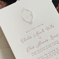 Cartes d'invitation de mariage personnalisées en papier coton de luxe, imprimées en typographie, gaufrées, débossées, avec bordure déchirée à la main, élégantes et simples
