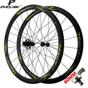 PASAK bici da strada ruota 700C in lega di bicicletta Wheeleset 40mm Clincher cerchio anteriore 2 cuscinetto posteriore mozzo 4 cuscinetto 11/12 velocità cerchio C/V freno - Product Image 4