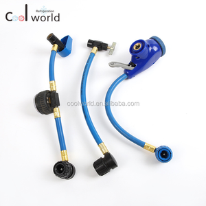 자동차 에어컨 포트용 게이지가 있는 A/C <span class=keywords><strong>R134A</strong></span> 냉매 충전 호스 7/16 캔 탭 밸브 - Product Image 6