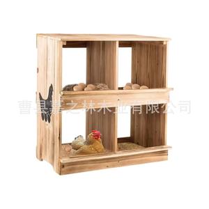 Gallinero de madera con compartimento cuadrado, nido exterior de madera maciza, jaula completa para pollos, ecológico, estilo moderno y sencillo. - Product Image 1