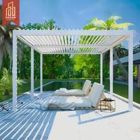 Tonnelles de balcon motorisées en aluminium Couverture de pergola de toit à persiennes Imperméable Réglable Patio Jardin Terrasse Pergola rétractable