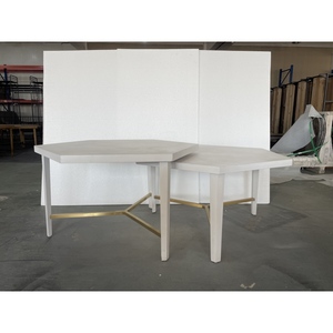 Mesa de Centro Moderna 785 X 912 X 510 en Blanco y Dorado, Mueble para el Hogar - Product Image 1
