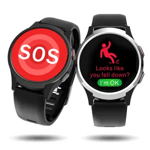 Jam tangan pintar GPS 4G untuk orang tua VL18, jam tangan peringatan tahan jatuh GPS WIFI pelacakan deteksi jatuh panggilan SOS orang tua dapat dipakai