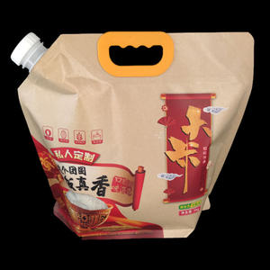 Sacs d'emballage pour riz imprimés en couleur sur mesure de 5 kg, en papier kraft avec bec verseur, qualité alimentaire, pour le stockage des céréales - Product Image 2