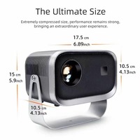 Mini projecteur intelligent K6 pour la maison, portable, 1080P HD, projecteur LCD de plafond avec lampe LED, prise US, pour le home cinéma et l'utilisation sur téléphone