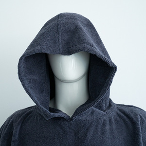 Hooded Bath <b>Poncho</b> One Size Navy Blue Quick Dry Super Absorbent Wearable Beach Towel For Surfing Diving Changing Clothes - Product Image 2