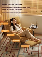 Chaise longue rétro en chêne massif avec revêtement en chenille/corduroy pour salon, balcon et chambre à coucher, meubles de maison