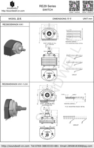 สวิตช์แบบหมุน Soundwell 2-12 ตำแหน่ง รุ่น RE29 แกนโลหะ - Product Image 4