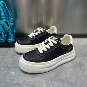 Men's Shoes 2025 Autumn Height Increasing Breathable Elevated Thick-Sole Casual Lace-Up Durable Soft Sole White Youth Sports - Product Image 1