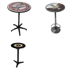 Mesa de Bar Redonda Personalizada con Logotipo, Tamaño Personalizado, Diámetro de 80 cm, Amarillo, Verde, Negro, para <span class=keywords><strong>Pub</strong></span>, Exterior, con Base - Product Image 1