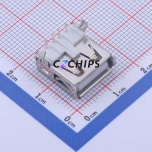 901-132A1011D10210 <b>USB</b> Connector Bent Lead Through Hole Connector Type-<b>A</b> <b>USB</b> <b>2.0</b> Female Right Angle Insert - Product Image 1