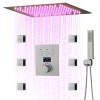 Ensemble de douche thermostatique de luxe Full Body LED Gold Robinet de bain et de douche caché Plafond 300*300mm Canada