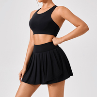 Ensemble de jupe de sport sexy pour femmes et filles, avec logo personnalisé, pour la gym, le fitness, le yoga, le tennis, la course à pied