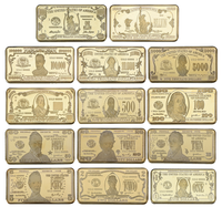 Pièces de collection commémoratives personnalisées en or plaqué, en forme de lingot ou de pièce carrée, en dollars américains, pour cadeaux
